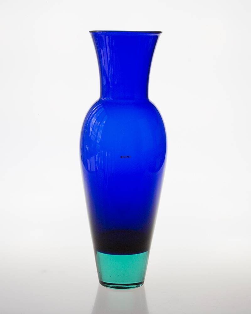 Holmegaard Harlekin vase, blå,stor