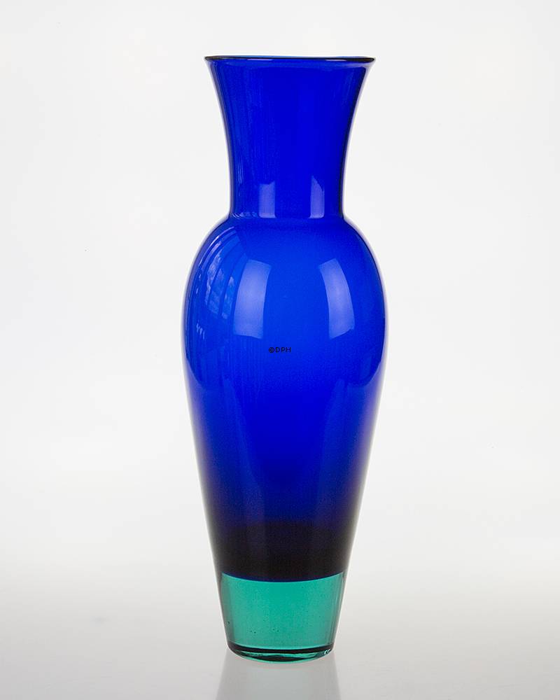 Holmegaard Harlekin vase, blå,stor