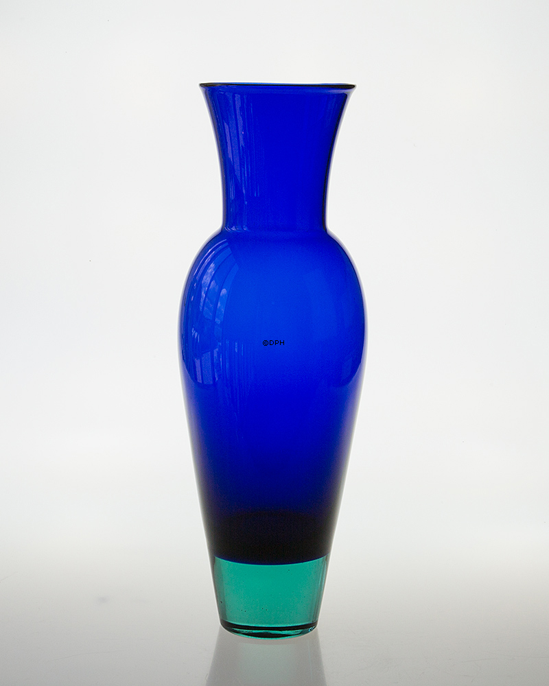 Holmegaard Harlekin vase, blå,stor