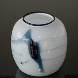 Holmegaard Vase Atlantis mit blauer Dekoration