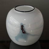 Holmegaard vase Atlantis med blå striber