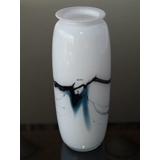 Holmegaard vase Atlantis with blue decoration