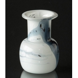 Holmegaard candle holder Atlantis with blue decoration, small