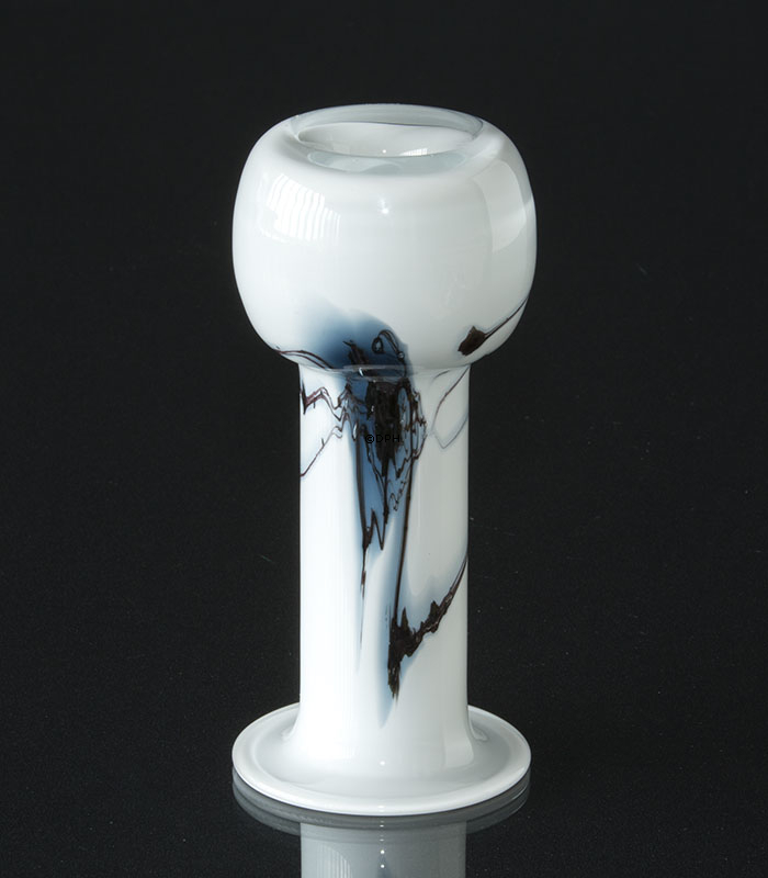 Holmegaard lysestage/vase Atlantis med blå striber