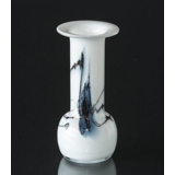 holmegaard candle holder/ vase Atlantis with blue decoration