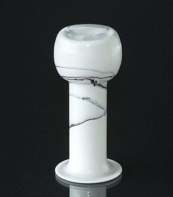 Holmegaard lysestage/vase Atlantis med blå striber