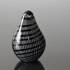 Glas Pingvin, sort med hvidt, Mundblæst glaskunst, | Nr. 4350 | DPH Trading