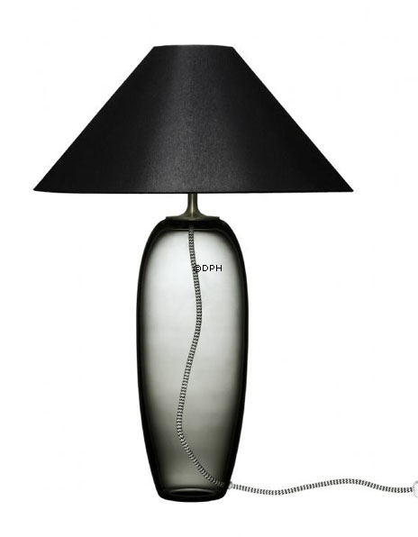 Rund lampeskærm lav model 19 cm, sort chintz stof, (passer til Holmegaard stor Napoli, nr. 4363312 og Holmegaard Grace nr. 4363140 og 4363142)