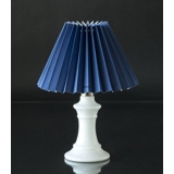 Pleated lamp shade of blue chintz fabric, sidelength 18cm