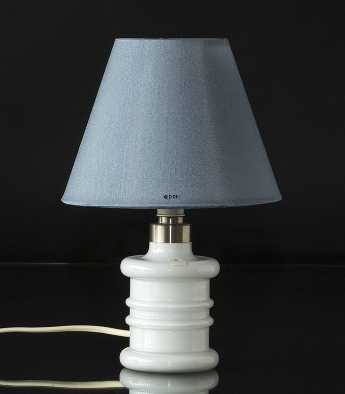 Rund lampeskærm 13 cm i højden, blå chintz stof