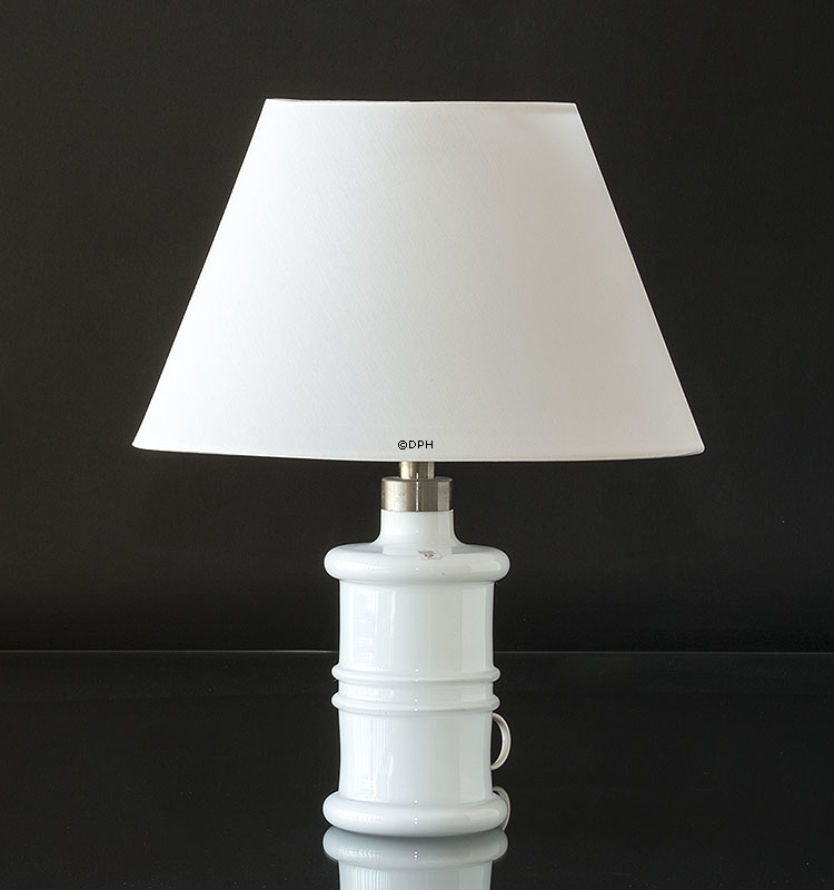 Oval lampeskærm 20 cm i højden, hvid chintz stof