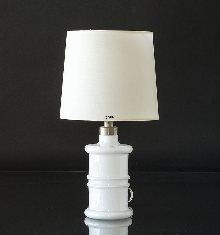 Lampeskærm Rund cylinderformet 19 cm i højden, hvid chintz stof