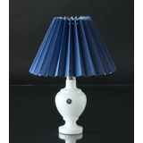 Plissé lampeskærm i blå chintz stof, sidelængde 18cm