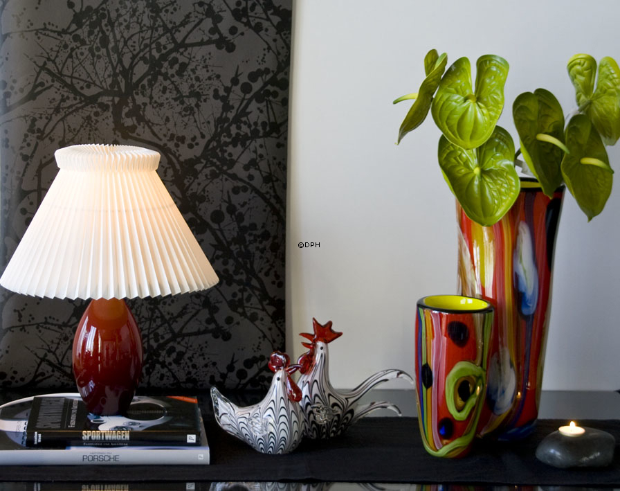 Holmegaard Cocoon (Base) Bordlampe, rød, lille - Udgået af produktion