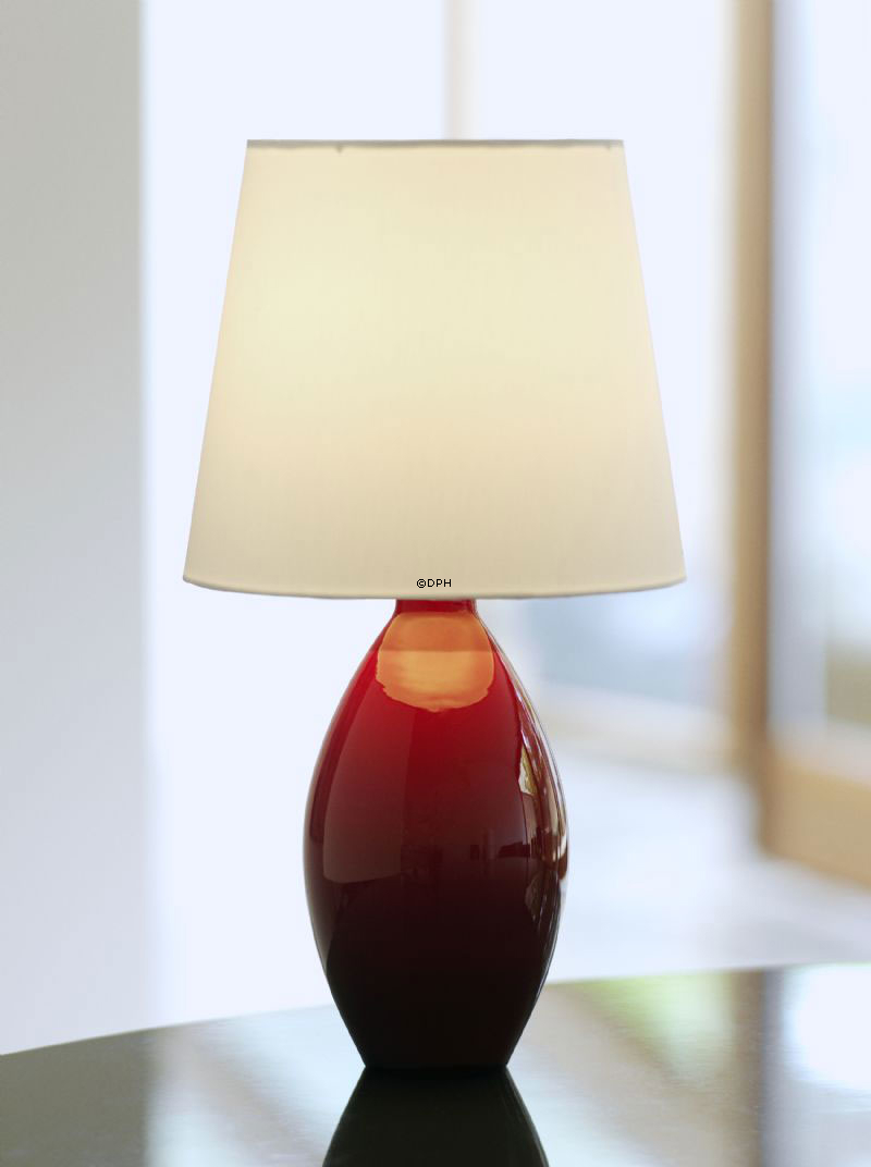 Holmegaard Cocoon (Base) Bordlampe, rød, stor - Udgået af produktion