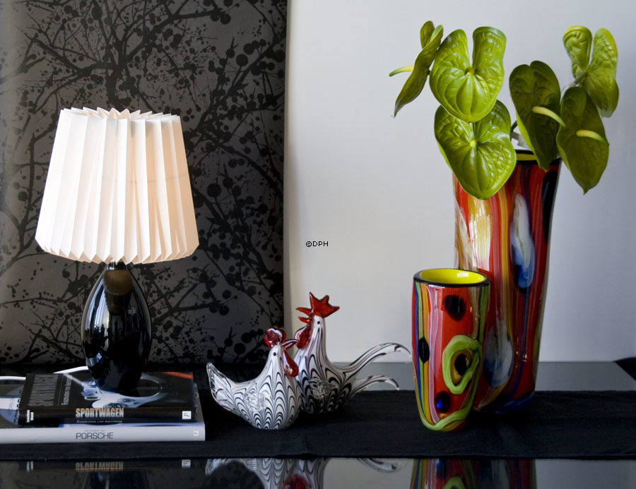 Holmegaard Cocoon (Base) Bordlampe, sort, lille - Udgået af produktion