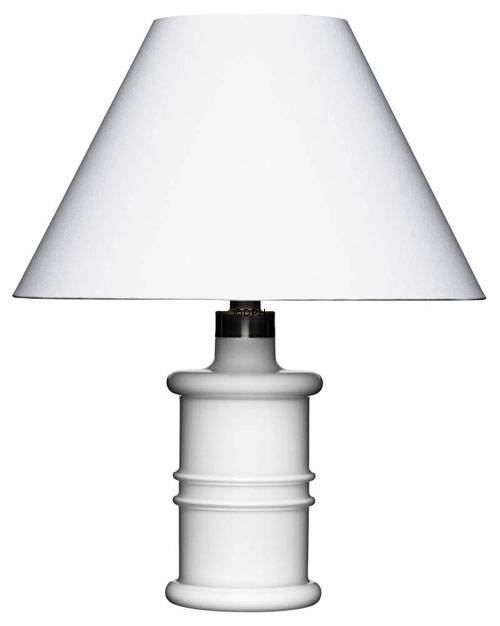 Rund lampeskærm høj model 24 cm i højden, hvid chintz stof