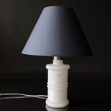 Round lampshade tall model height 20 cm, blue chintz fabric