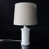Round cylindrical lampshade height 23 cm, beige flax fabric