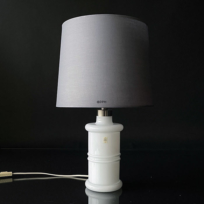 Rund cylinderformet lampeskærm 23 cm i højden, grå bomuld stof