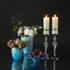 Billig glas bordfad blåt med hvidt mønster, Mundblæst glaskunst, | Nr. 4442 | DPH Trading
