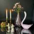 Oval glasvase til få blomster, klar glas med rosa mønster, 30cm, glaskunst, | Nr. 4460 | DPH Trading