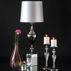Giv rettigheder hage forbruger Oval glasvase til få blomster, klar glas med rosa mønster, 30cm, glaskunst,  | Nr. 4460 | DPH Trading