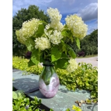 Large Glass Vase, Rosepink with Green colours, and snake decoration, 30cm, Hand Blown