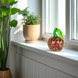 Glass Apple, Red, 13cm, Hand Blown Glass Art,