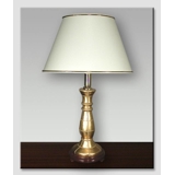 Oval lampshade height 20 cm, white chintz fabric with gold ribbon