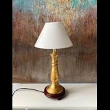 Kinesisk søjle bordlampe med guldtern