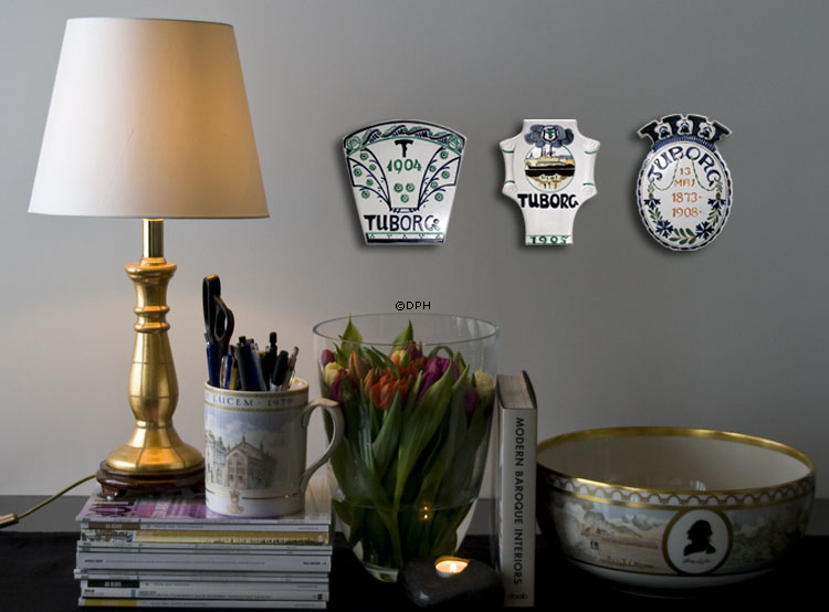 Kinesisk søjle bordlampe med guldtern