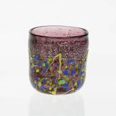Fyrfadsstage mundblæst i Rosa nuancer, kan også bruges til lille vase, Glas...