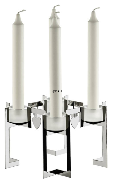 Holmegaard Christmas adventstage til fyrfads- og kronelys, sølv