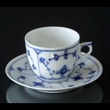 Blue fluted tableware Plain coffee cup and saucer Bing & Grondahl