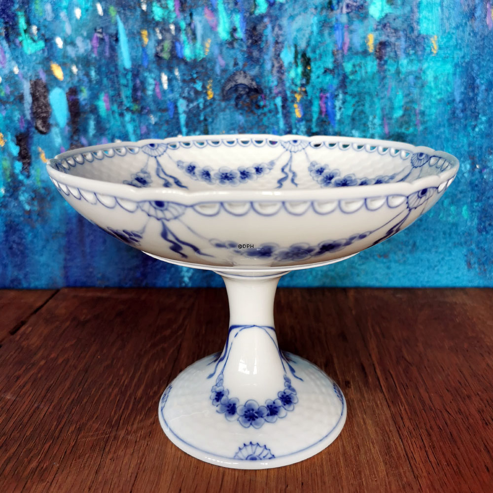 Empire stel opsats/skål på fod med gennembrudt kant, Bing & Grøndahl (MEGET SJÆLDEN)