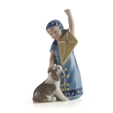 Elsa mit Welpe und Drachen, Royal Copenhagen Figur Nr. 007