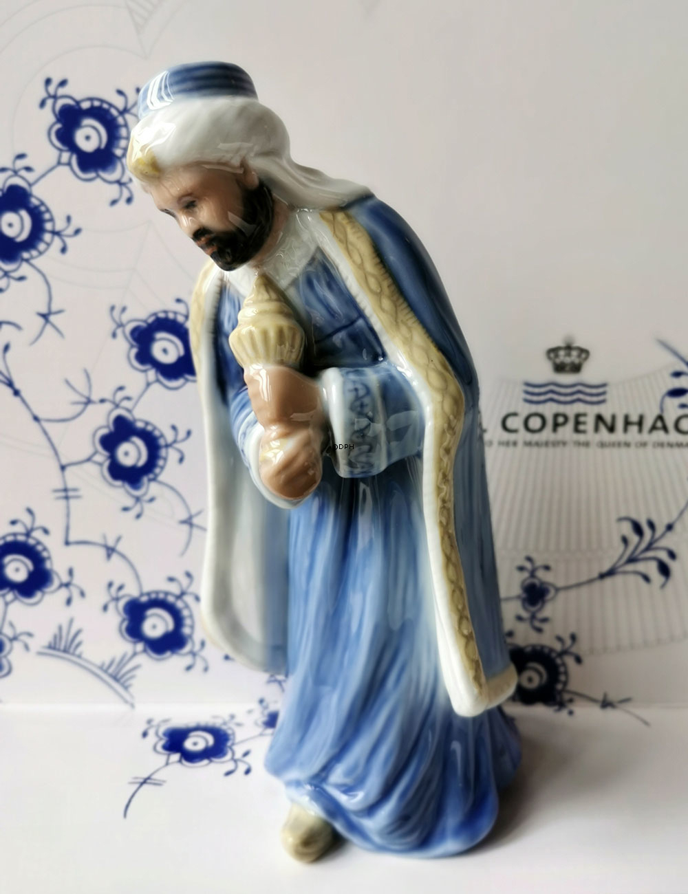 Krybbespil, de hellige trekonger Balthazar, Royal Copenhagen figur nr. 024