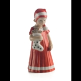 Elsa, Mädchen in rotem Kleid und Weihnachtsstrumpf, Royal Copenhagen Figur Nr. 092