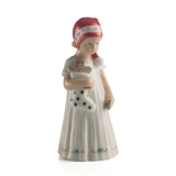 Elsa, Mädchen in weißem Kleid und Weihnachtsstrumpf, Royal Copenhagen Figur Nr. 093