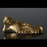 Japansk Buddha, guld, liggende