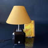 Rund lampeskærm høj model 16 cm i højden, gul chintz stof