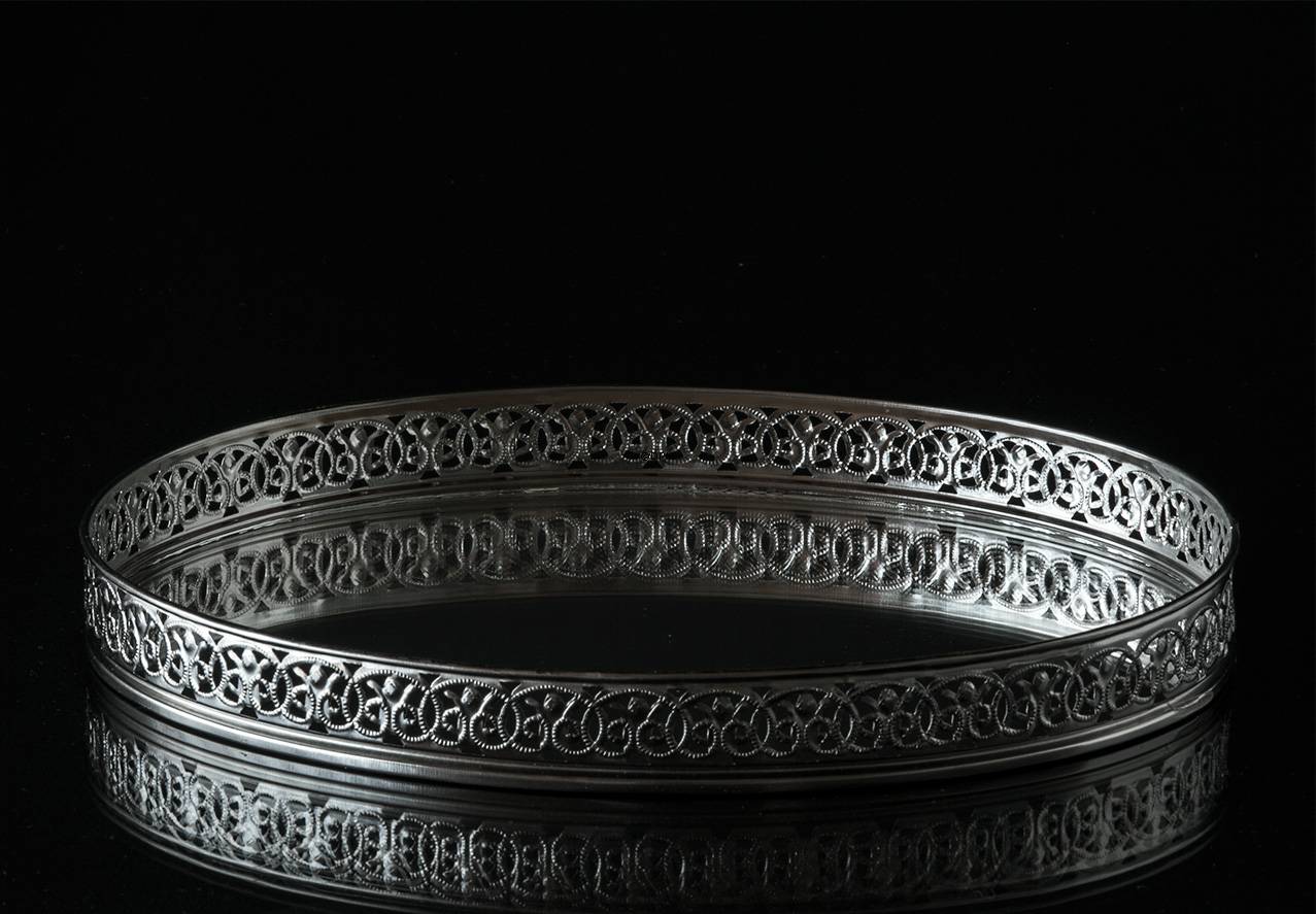 Rund bakke med spejl