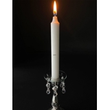 Lysmanchet, lige kant m/sølvkant og små glaskrystal dråber (indvendigt hul 2,5cm)