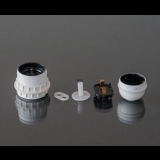 E27 socket with socket rings (40mm), without switch, white