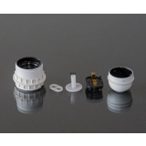 E27 socket with socket rings (40mm), without switch, white