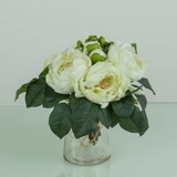 Vase med "sølv" blomsterkant