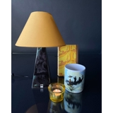 Round lampshade tall model height 15 cm, yellow chintz fabric