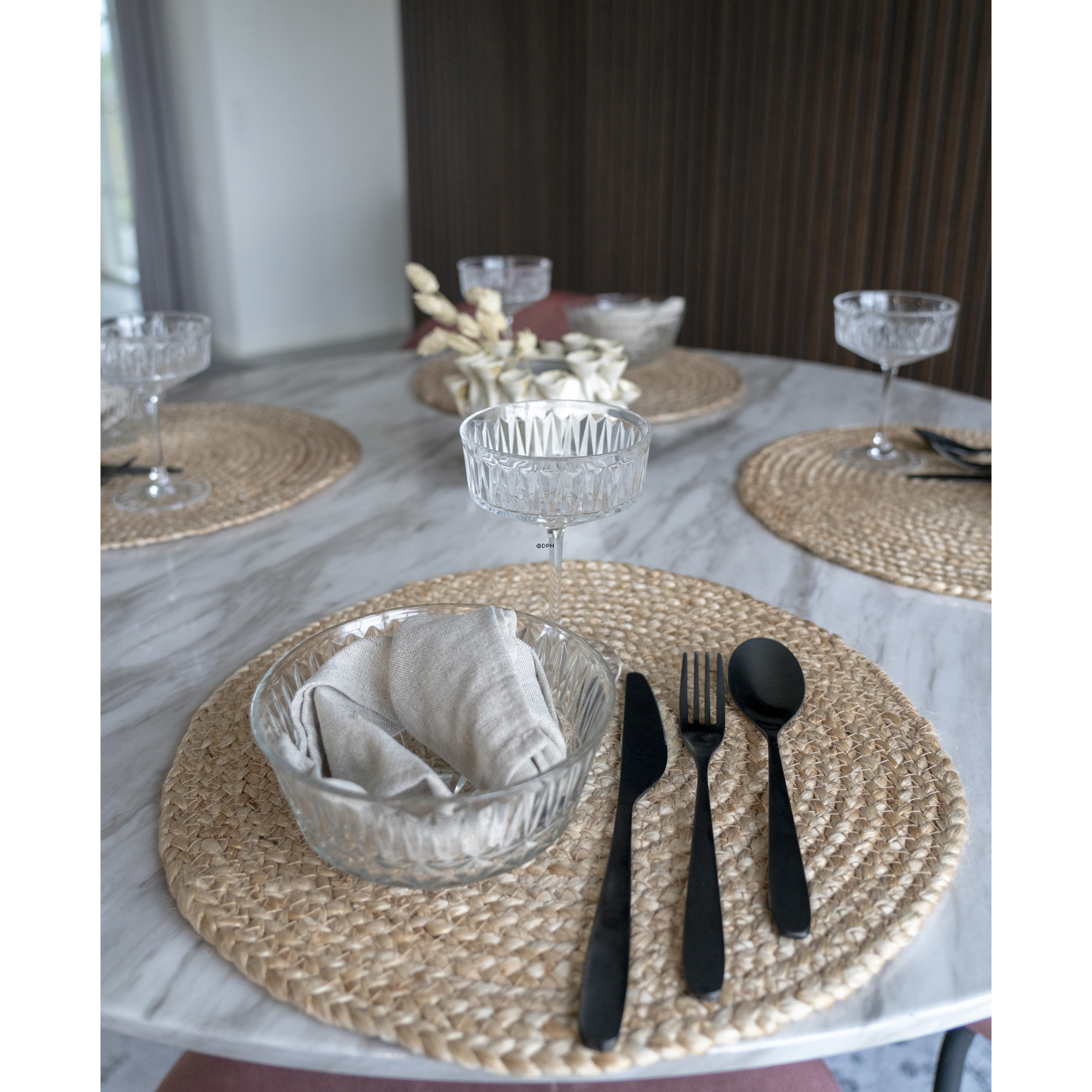 Bombay Dækkeservietter, sæt af 4, flettet jute, natur
, Ø38 cm