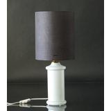 Round cylindrical lampshade, dark grey fabric, WITHOUT lid